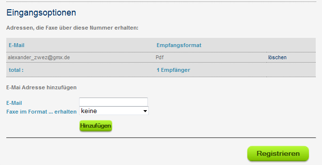 Sie haben die Möglichkeit, die Anzahl der gesendeten und empfangenen Seiten zu visualisieren : - Gesendet - Empfangen Durch einen Klick auf die entsprechenden Links bekommen Sie die komplette