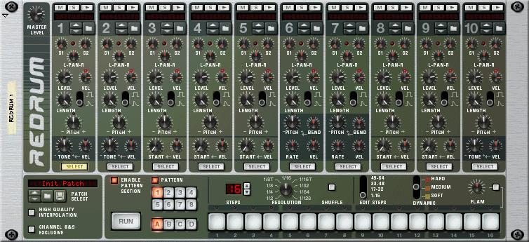 Redrum rum-computer RV-7 igital Reverb (Hall) ies ist ein Halleffekt mit zehn verschiedenen Hall-Algorithmen, von Hallen- und Raumsimulationen bis hin zu Spezialeffekten.