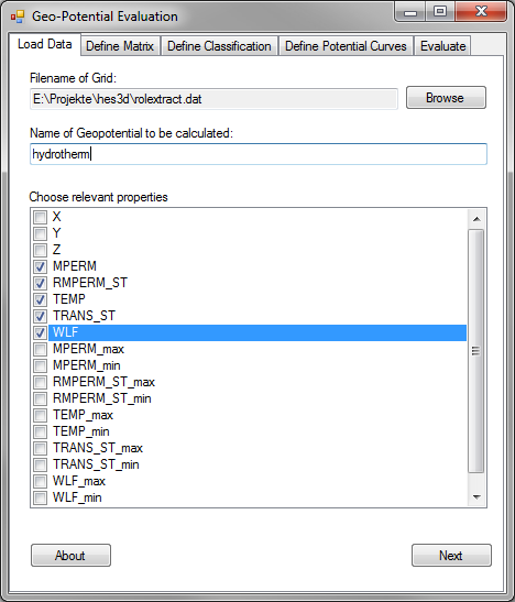 D. Anleitung zur Benutzung des Programms zur Geopotenzialevaluation Die in Abschnitt 3.3 beschriebene Methode wurde mit.net C# Visual Studio Express 2008 1 implementiert.