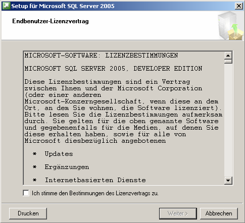 Stand: 16.03.2007 / Seite 2 von 24 1. SQL-Server installieren Diese Installation bezieht sich auf die Version MS SQL Server 2005 Developer Edition.