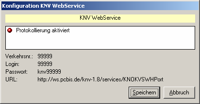 Konfiguration Unter den CD-Einstellungen in der Bibliographie werden die aktuellen Zugangsdaten angezeigt. Durch Klick mit der rechten Maustaste auf KNVWS kann die Konfiguration ausgewählt werden.