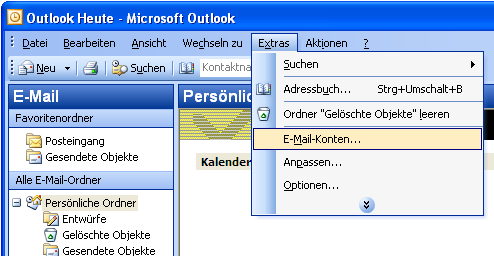 Programm starten und einrichten Starten Sie nun über die Windows Startleiste oder das entsprechende Symbol auf Ihrem Desktop das Programm Outlook 2003.