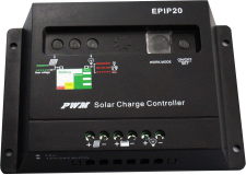 Bedienungsanleitung Solarladeregler EPIP20-R Serie EPIP20-R-15 12V oder 12V/24V automatische Erkennung, 15A Technische Daten 12 Volt 24 Volt Solareinstrahlung 15 A 15 A Max.