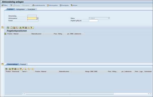 4.3 Aktinsbeleg anlegen 1. Starten Sie die Anwendung vm Bild SAP Easy Access Hauptmenü aus über SAP Menü -> ILAP -> Vertriebsaktin (VA) -> Vertriebsaktin starten. 2.