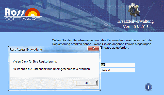 Programm registrieren Haben Sie Ihre Registrierdaten per E-Mail erhalten, klicken Sie auf die Schaltfläche Registrieren um die Registrierdaten einzugeben.