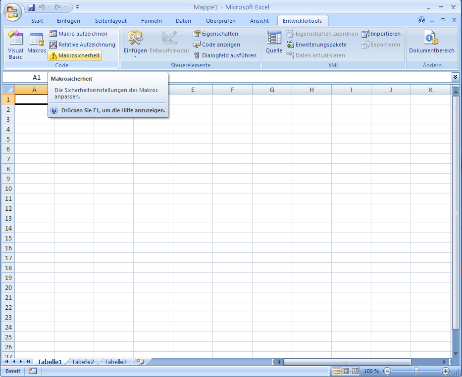 2 Klicken Sie jetzt auf das gerade hinzugefügte Register Entwicklertools in Excel.