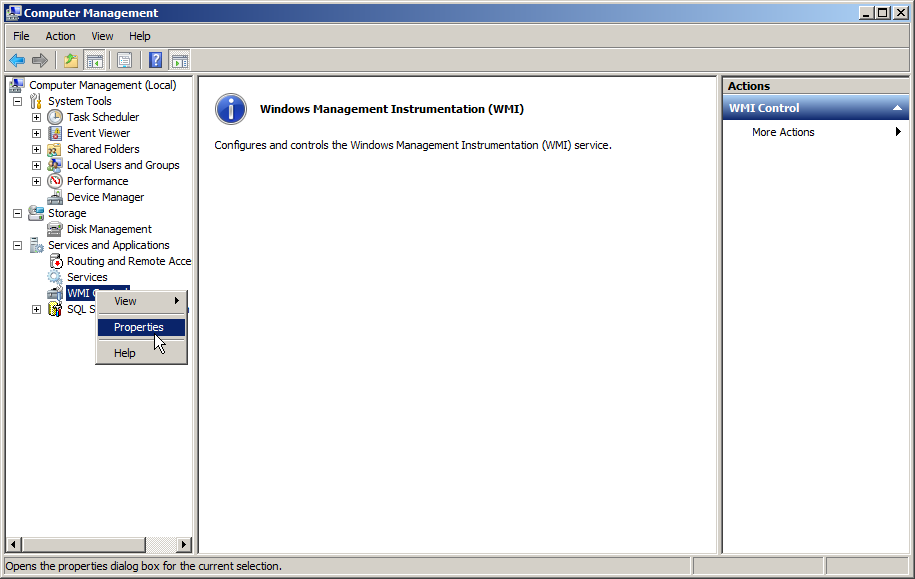 Windows-Problembehandlung und -Systemmonitor Überprüfen, ob WMI für das Konto aktiviert ist Öffnen Sie ''Verwaltung'' >