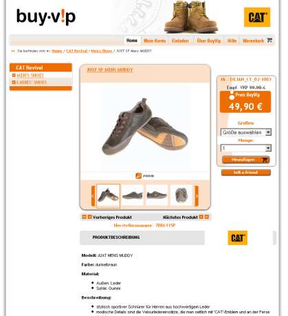 Netz statt Tüte - der Vormarsch der Online-Händler Die Newcomer : buyvip.com Profil: Konzept des sog.