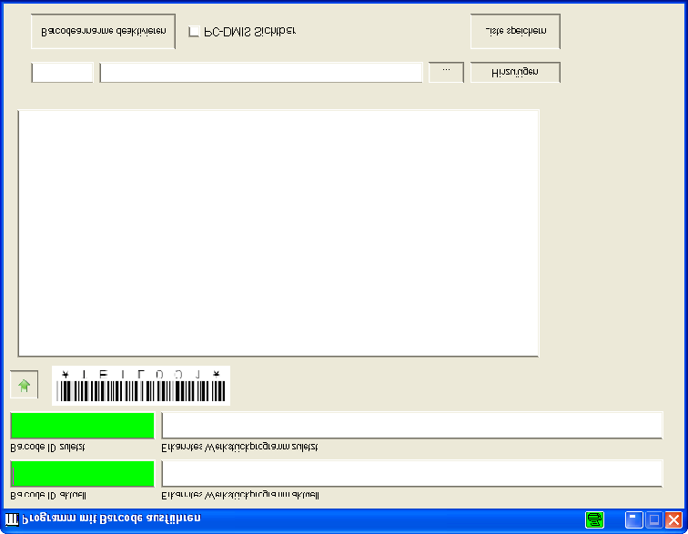 Neue Funktionen im GUI für PC-DMIS V3.x 4.x Seite 8 von 8 Ausführen der Messprogramme mit selber erzeugten Barcodes möglich. CODE39 Format empfohlen. Das Erste Zeichen sollte ein Buchstabe sein.