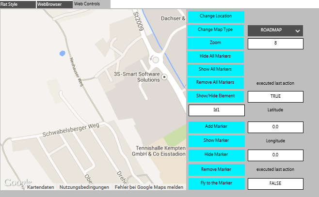 Beispiel: Integrierte Google-Maps-Funktionalität