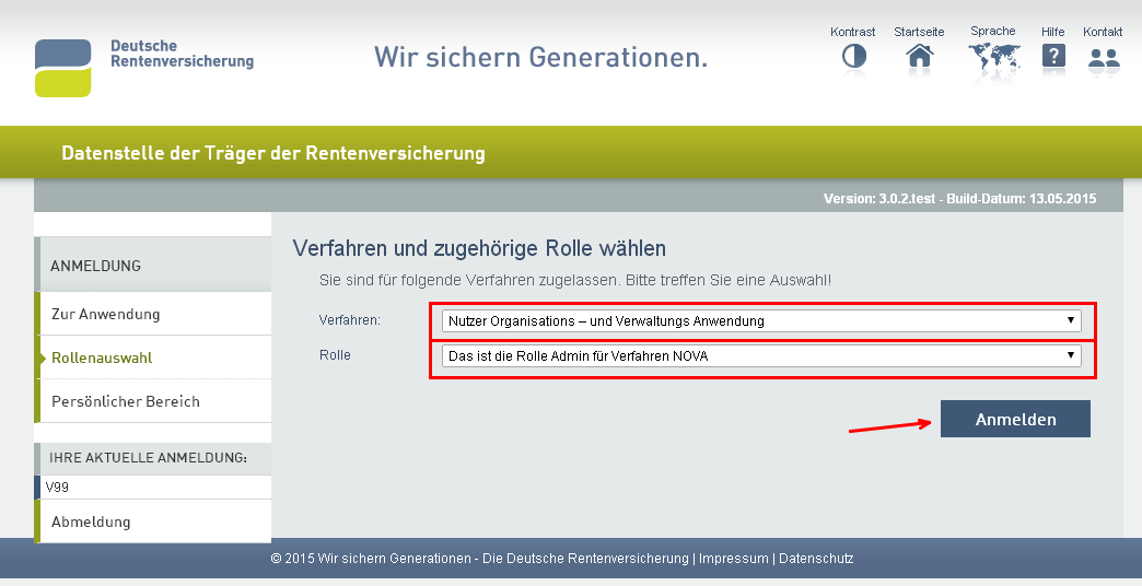 Kurzinformation Zugang zur NOVA für dezentrale Administratoren Unter dieser URL können Sie sich mit Ihrem Benutzernamen und PW anmelden: www.login.eservice-drv.