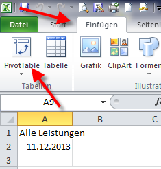 3 Pivot-Funktion in MS Excel 2010 Öffnen Sie das soeben gespeicherte File in Excel.