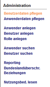 Die Maske der Anwenderstammdaten beinhaltet im Feld email nun die neue bzw. modifizierte email- Adresse, hingegen ist der Text NICHT bestätigt hinter der Feldbezeichnung email nicht mehr vorhanden.