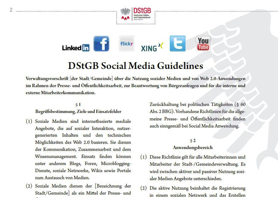 Social Media Guidelines Denkbare Inhalte