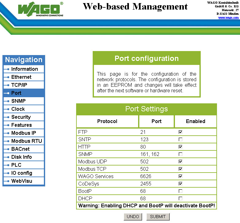 Pos: 73.17 /Serie 750 (WAGO-I/O-SYSTEM)/Web-based Management-System/Seite Port/Port - Bild (750-830) @ 4\mod_1242371499625_6.doc @ 33145 Pos: 73.