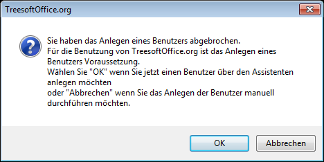 6.2 Benutzer anlegen Alle Mitarbeiter Ihres Unternehmens, die mit TreesoftOffice.org arbeiten, sind als Benutzer anzulegen.