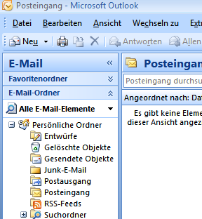 Erste Schritte mit Outlook 2007 Erstellen einer E-Mail Wenn Sie eine E-Mail schreiben wollen, klicken Sie auf das Icon Neu.