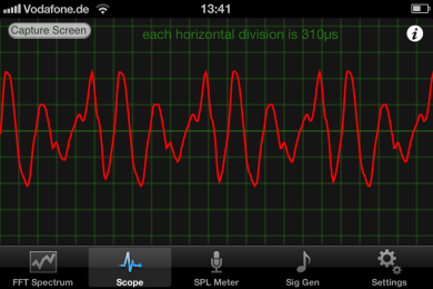 3.4 App AudioKit Beispiel 2: Klangfarbe von Instrumenten Oszillogramm des Signals eines Klangs Zwei verschiedene Instrumente besitzen bei gleichem Grundton verschiedene Obertöne.