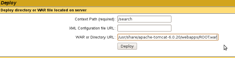 4 Nutch und Tomcat Im Kapitel 4.5 des Tutorials ist beschrieben, wie man aus Nutch eine Webanwendung baut. rm -rf $CATALINE_HOME/webapps/ROOT* cp PathToNutch/nutch-1.0/nutch-1.0.war $CATALINA_HOME/webapps/ROOT.