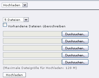 Dateiliste/Media Dateien hochladen (Upload) Wenn Sie dem Besucher ihrer Seite eine Datei zum Download anbieten möchten, müssen Sie diese Datei auf den Server hochladen. Aufgaben 1.