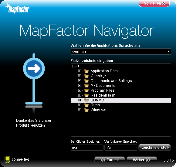 Pocket Navigator Installation 12 Wählen Sie das Zielverzeichnis für Softwareinstallation.