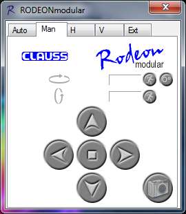 Bediensoftware RODEONmodular Unter dem Tab Man kann der RODEON manuell bewegt werden. Es ist möglich, selbst gewählte Winkel anzufahren (Abbildung 4.