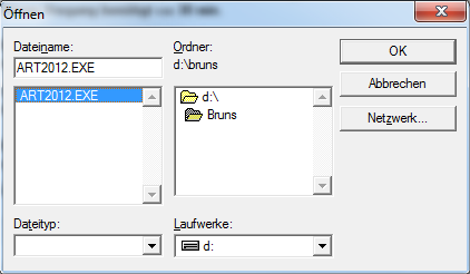Die aktuelle Update-Datei heißt Art2013.exe und befindet sich auf dem»galaoffice«- Datenträger im Unterverzeichnis Bruns. Wählen Sie dazu Ihr CD-/DVD-Laufwerk an. 7.
