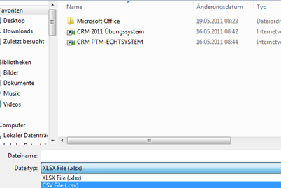 Jetzt können Sie die Datei speichern. WICHTIG: Speichern Sie die Datei als CSV-Datei anstatt als XLSX-Datei.