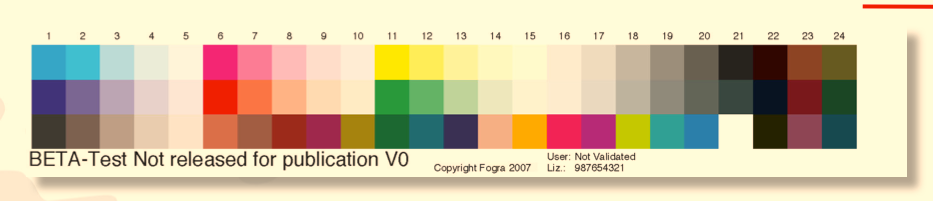1. Die Kriterien der Farbgenauigkeit Farbgenauigkeit Prüfdruck CIELAB 1976 E