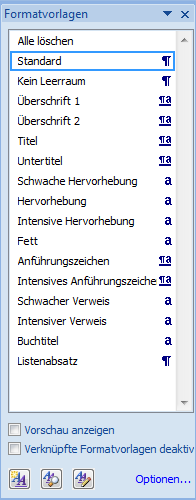 Sl, Oktober 14 4 2. FORMATVORLAGEN Im Register Start finden sich auf der rechten Seite verschiedene Formatvorlagen, die können nach den eigenen Bedürfnissen angepasst werden.