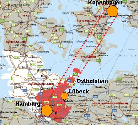 Ostholstein und FBQ Wirtschaftsachse Hamburg - Kopenhagen Richtung