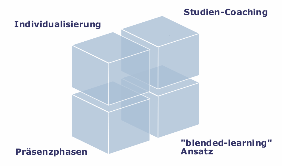 Das Studienkonzept Unser Konzept Kern unseres semivirtuellen Studienkonzeptes ist es, die Vorteile von Fern- und Präsenzstudium zu verbinden, d.h.