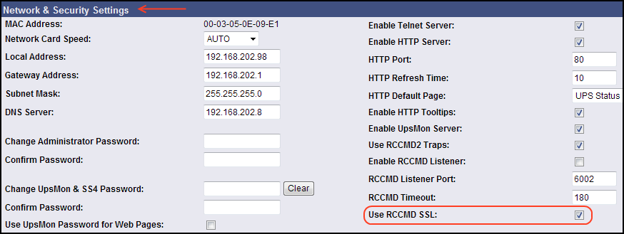 Abb. 82: Konfiguration RCCMD Relay Konfiguration IP-Adressen-Bereich Ausserdem kann man hier auch die SSL-Funktion aktivieren (siehe auch Kapitel 5.5).