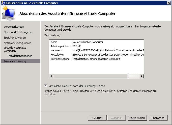 Konfigurationsvoraussetzungen für Hyper-V Server 7.