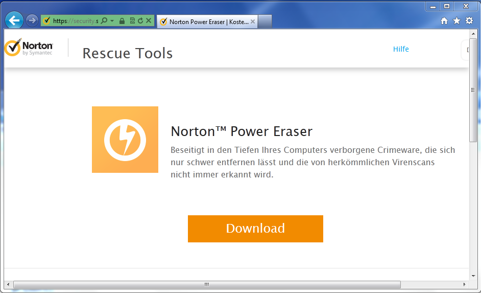 Anleitung In dieser Anleitung wird die Entfernung von Schadsoftware mittels des von Symantec gratis bereitgestellten Norton Power Eraser beschrieben.