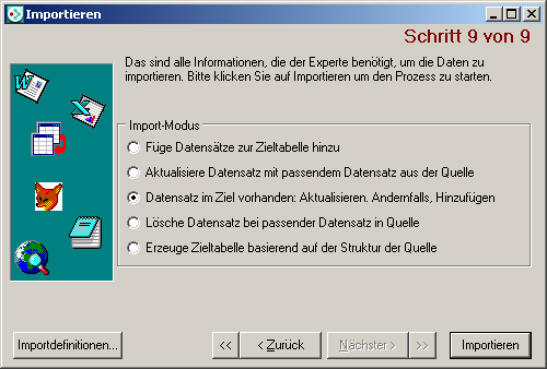 Starten des Programms Wenn alle Daten stimmen, klicken Sie auf Nächster >, falls Sie noch Änderungen vornehmen möchten, klicken Sie auf < Zurück und nehmen Ihre Änderungen vor.