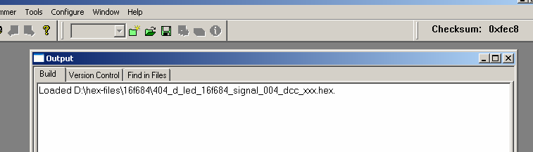 3.1.2 HEX-File laden (Importieren) Jetzt kann das HEX-File importiert werden (File Import): Nach dem Laden erscheint eine entsprechende