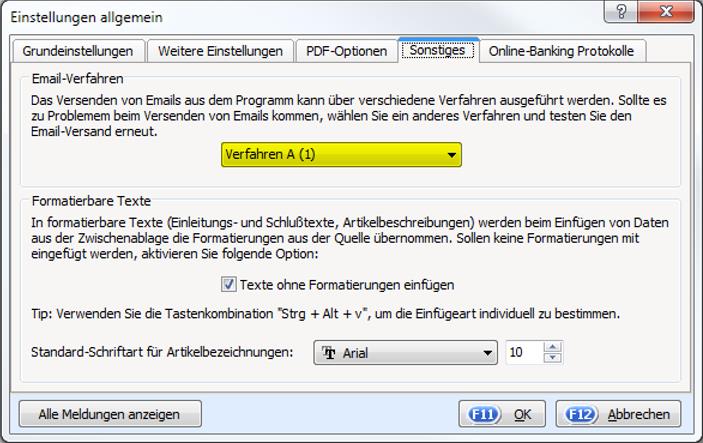 So geht s Schritt-für-Schritt-Anleitung Software WISO Mein Büro, WISO Angebot und Rechnung Thema E-Mailversand scheitert nach Programmupdate Version/Datum V 14.00.08.