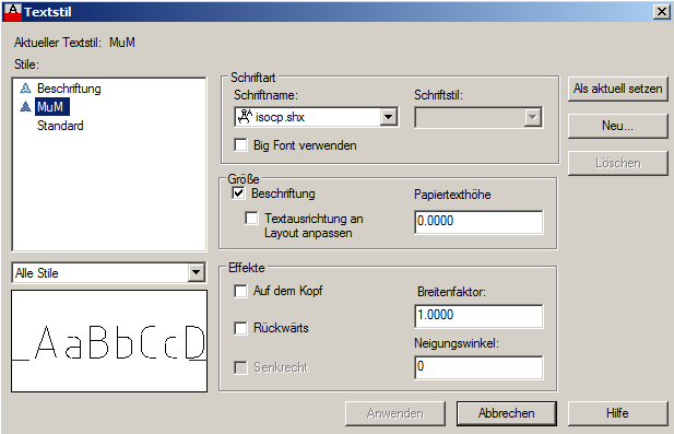 5.1 Erstellen von Beschriftungsstilen Wenn Sie wissen, dass Sie generell mit Layouts arbeiten, können Sie diese Eigenschaft gleich in den entsprechenden Stilen aktivieren.