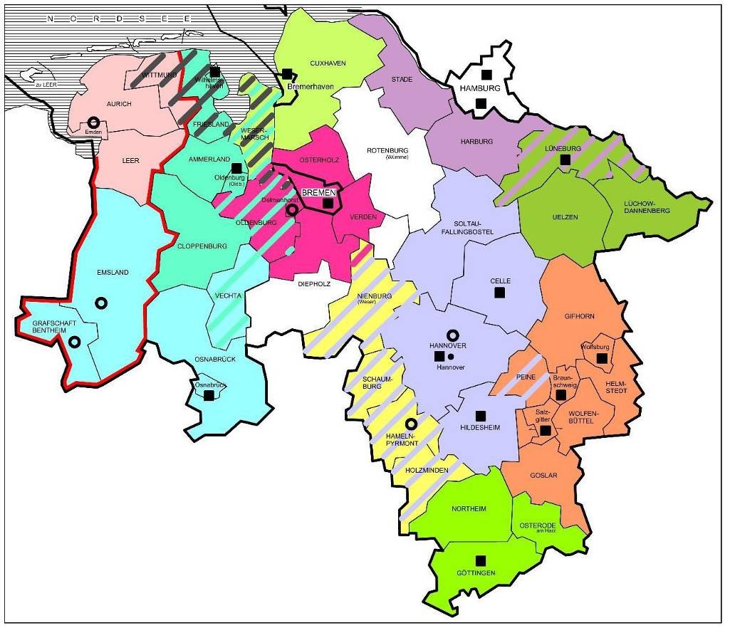 Abbildung 3.1-A: Regionale Kooperationsräume Niedersachsens (Mesoebene) Quelle: Eigene Darstellung, Stand: September 2011. tenden demographischen und ökonomischen Strukturwandel bestimmt wird.
