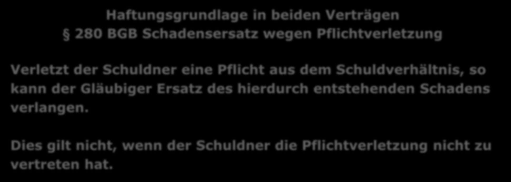 Haftung der an der Wasserlieferkette Beteiligten (Betreiber, Planer, SHK-Betrieb) 280 BGB 1. Werkvertrag zwischen AG und Planer oder SHK Betrieb 2.