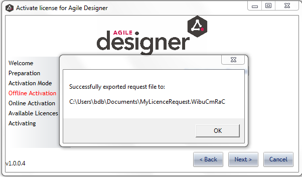 Sobald Sie Create Licence Request geklickt haben, werden Sie aufgefordert diese Datei zu speichern. Diese Datei hat die Endung.