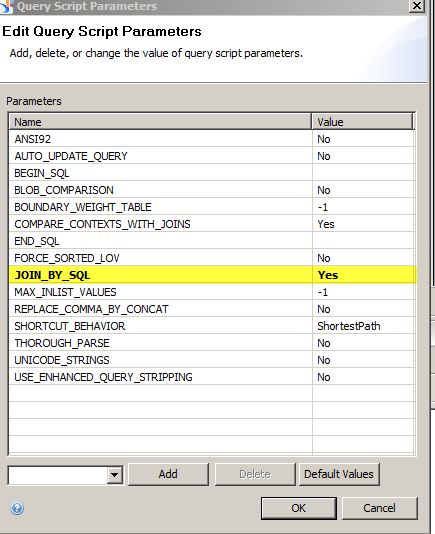 Mit dem Join by SQL Parameter wird die Performance von SAP HANA voll ausgenutzt.