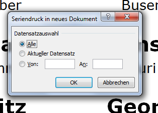 Nun folgt Schritt 5: Weiter: Seriendruck beenden anklicken Schritt 6: Trick: Nicht auf Drucken sondern