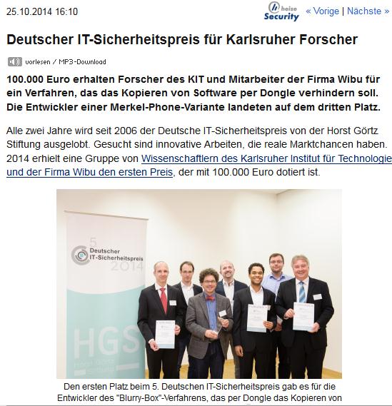40 Deutscher IT-Sicherheitspreis http://www.heise.