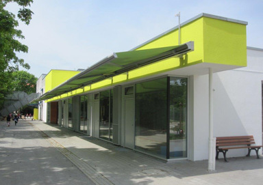 Bautyp 90er Jahre Kita in Griesheim Eingeschossiger Neubau im