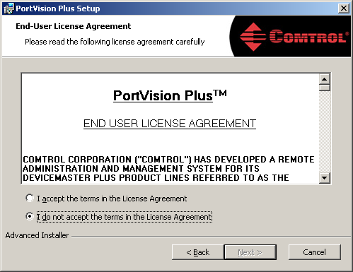 Kapitel 2 PortVision Plus installieren Bedienungsanleitung PC-Treiber für Comtrol DeviceMaster Ethernet 2 PortVision Plus installieren Dieses Kapitel beschreibt die Installation von PortVision Plus.