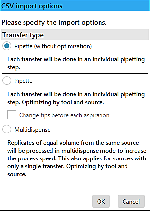 epblue Application Editor - Applikationen erstellen und ändern 87 Das Fenster CSV import options erscheint. 9. Wählen, wie die CSV-Datei importiert wird.