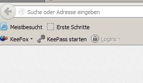 2.2 Speichern von Benutzernamen und Passwörtern 1. Starten Sie Ihr KeePass in dem Sie in Firefox 2. Es öffnet sich ein neues Fenster.