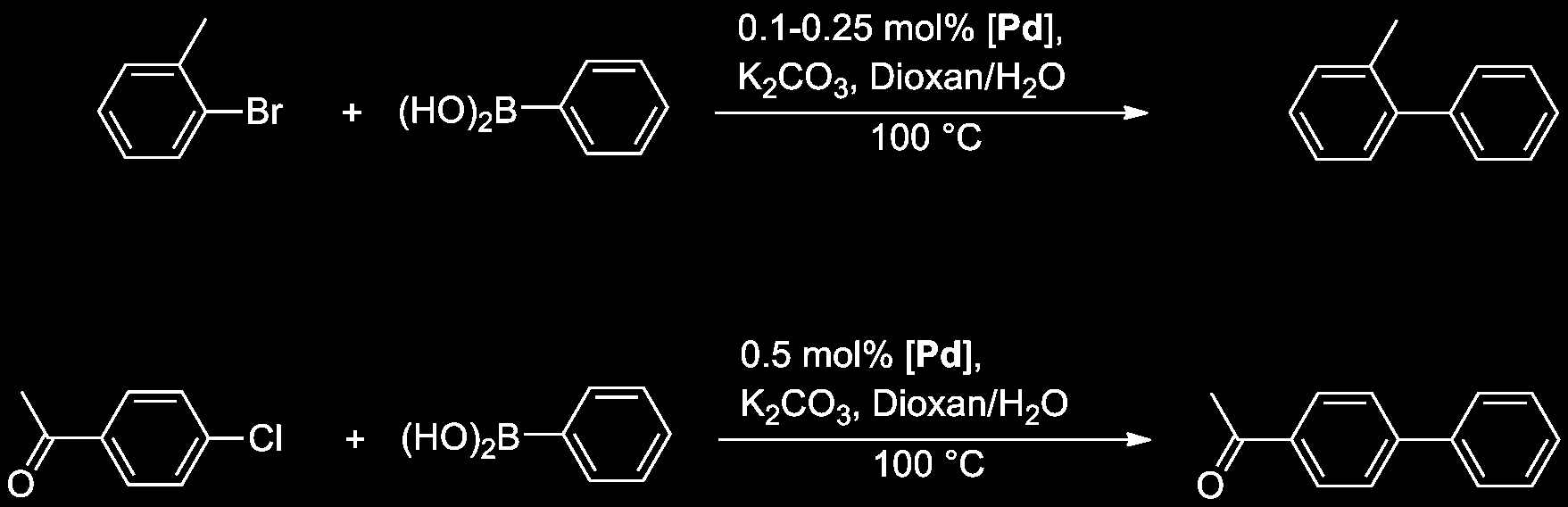 3 THEORETISCHER TEIL Abbildung 3.110: Heck-Reaktion. Cyclohexyl (95, 90 %). Im Vergleich dazu zeigen die Ruthenocenylphosphane bei 0.